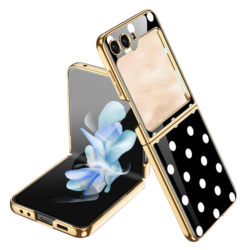 GKK Shockproof Case for Samsung Galaxy Z Flip5 5G Pattern Printing Hard PC Phone Cover with Tempered Glass Film GKK Shockproof Case for Samsung Galaxy Z Flip5 5G Pattern Printing Hard PC Phone Cover with Tempered Glass Film